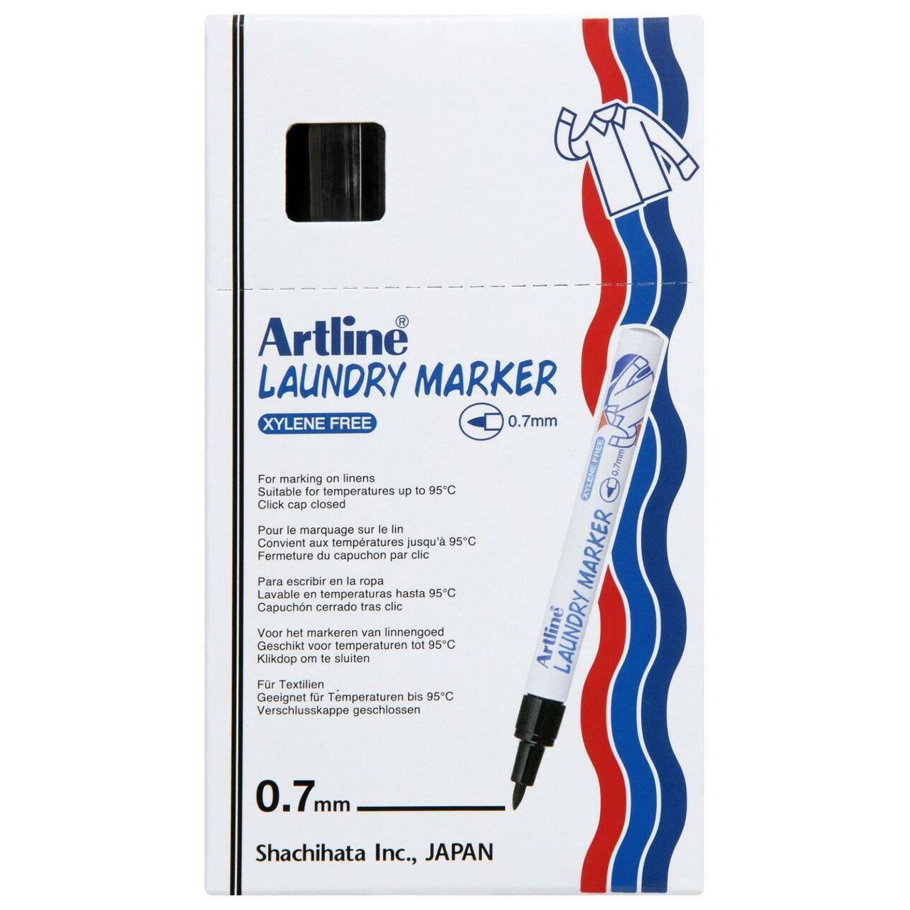 750/EKC-1 Artline Black Laundry Marker and White Fabric Marker (Twin Pack)