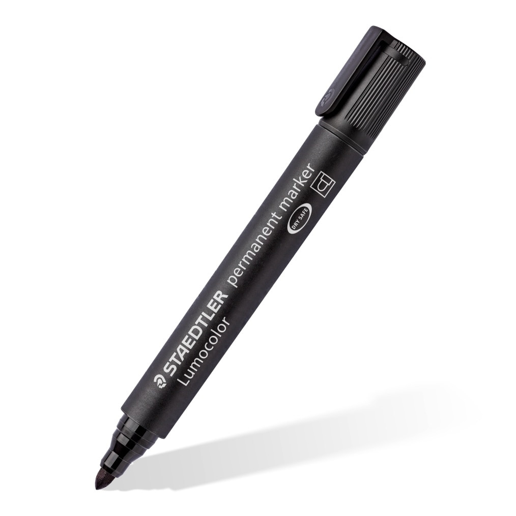 Staedtler 3529 Permanent Black Bullet Tip Lumocolor Marker Mega