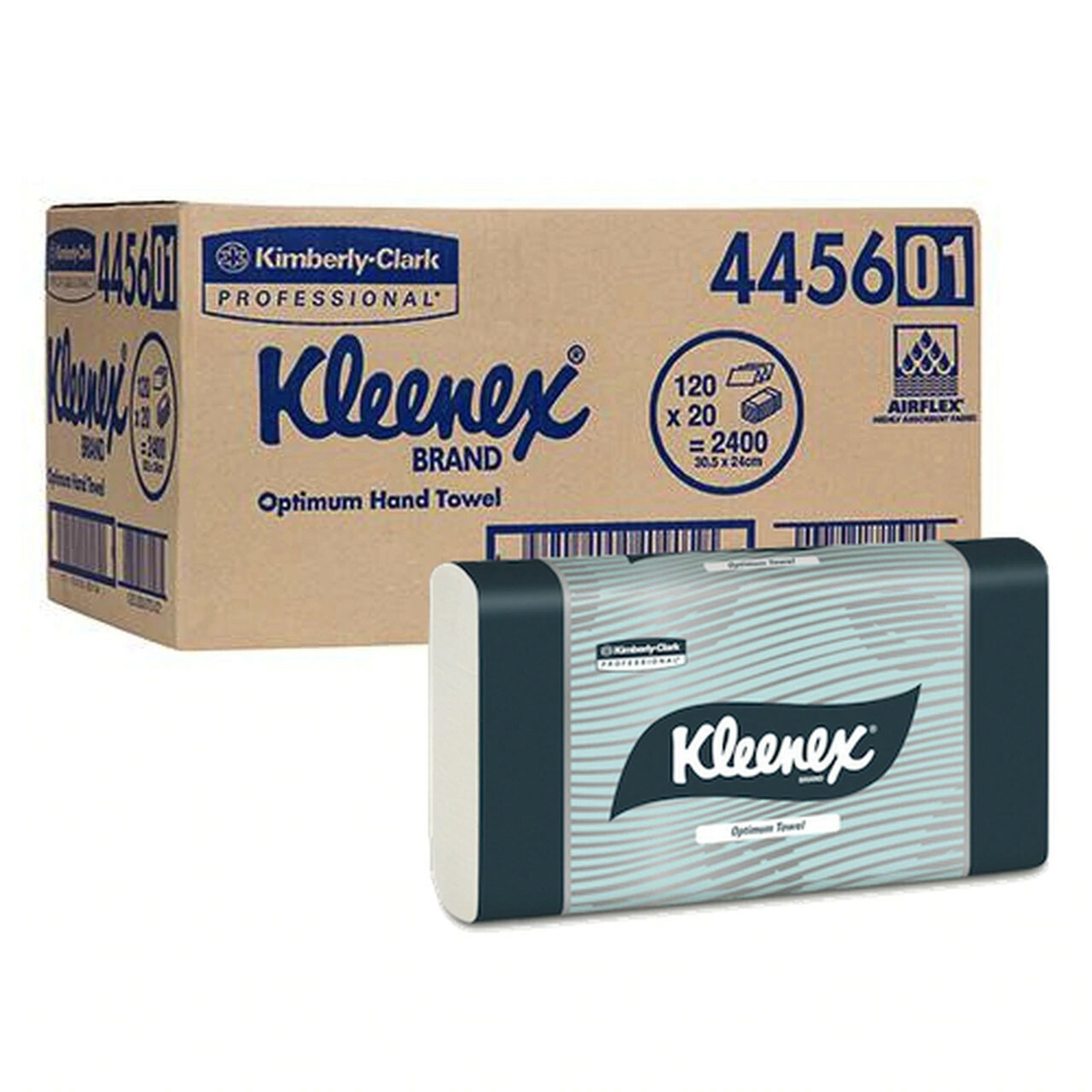 Kleenex 4456 Optimum Hand Towel White, Case Of 20 Packs X 120 Towels