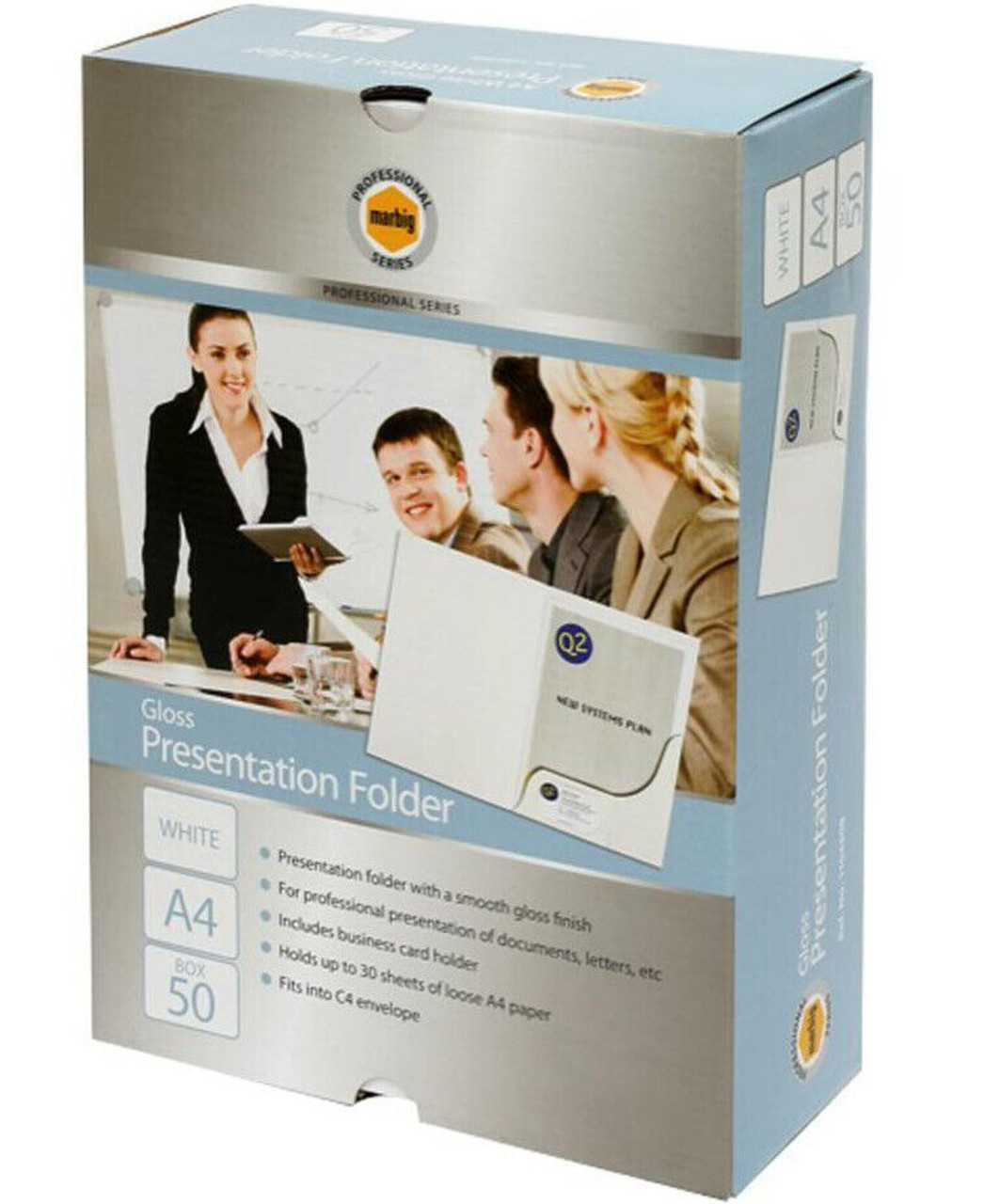 Marbig 1104308 Professional Series A4 Presentation Folders with Gloss