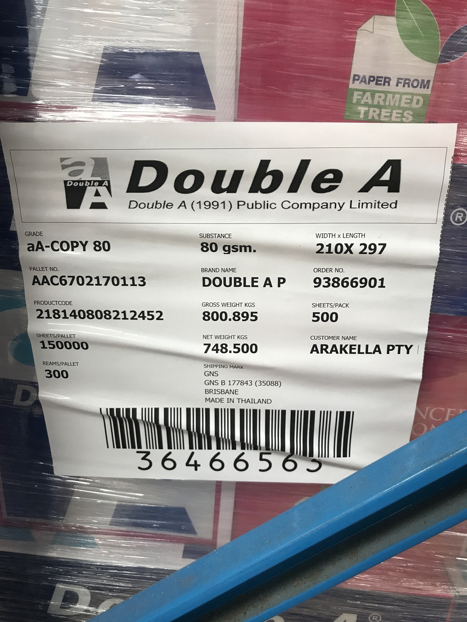 Bulk Double A Copy Paper A4 80GSM Pallet Of 300 Reams Mega Office