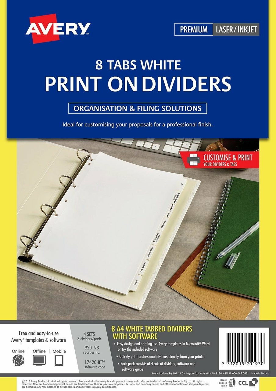 Avery 9193 L74 8 Print On Dividers Laser 8 Parts 4 Sets It S A Mega Thing Avery 9193 L74 8 Print On Dividers Laser 8 Parts 4 Sets It S A Mega Thing
