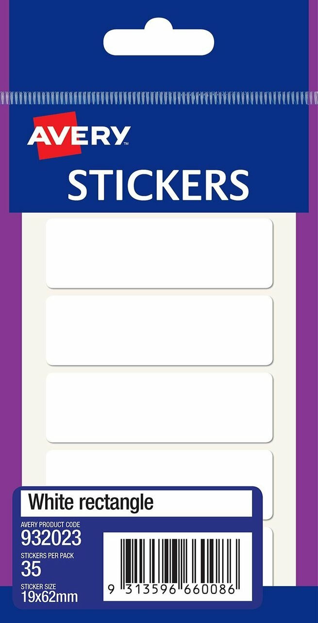 Avery 932023 White Multi Purpose Stickers Rectangle 62 X 19 Mm 35 Pack It S A Mega Thing #932023 hex color red value is 147, green value is 32 and the blue value of its rgb is 35. mega office supplies