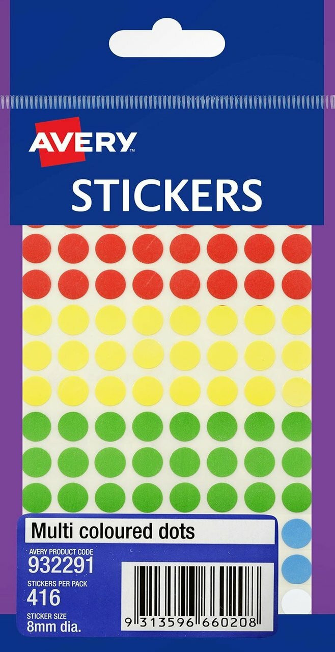 Avery 932291 Multi Coloured Multi Purpose Stickers Circle 8 Mm 416 Pack It S A Mega Thing Avery 932291 Multi Coloured Multi Purpose Stickers Circle 8 Mm 416 Pack It S A Mega Thing