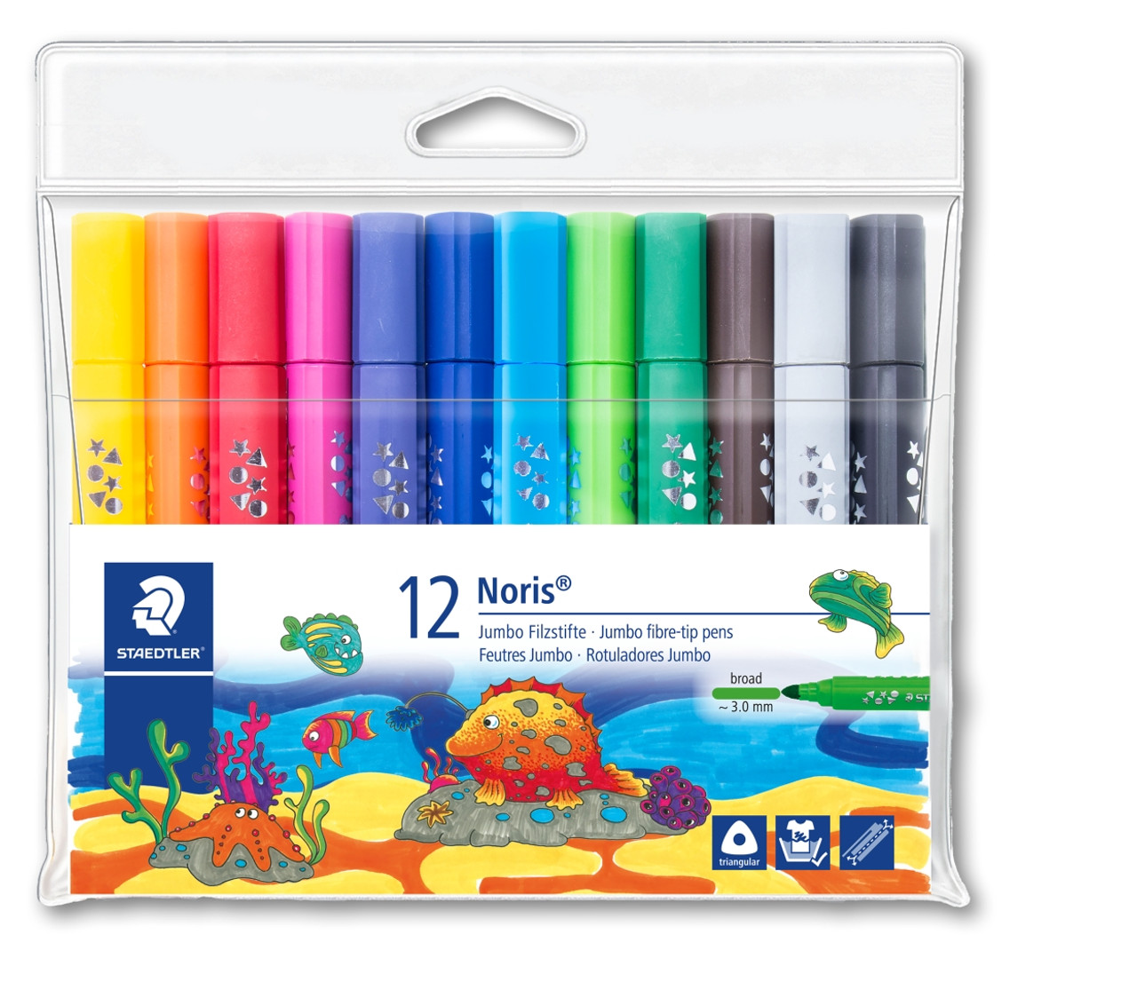 ✓ Lot de 12 feutres Staedtler Noris Aquarelle 3mm couleur en