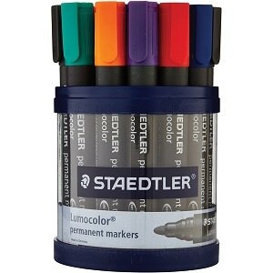 Staedtler 352S K19 Permanent Bullet Tip Lumocolor Marker in a Cup of