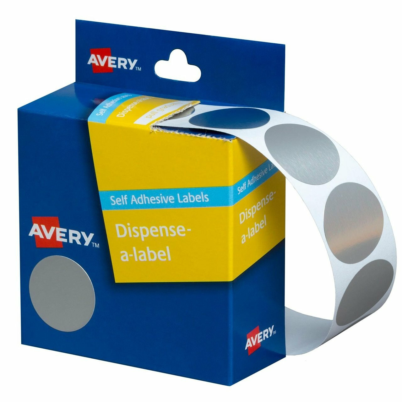 AVERY 937272 SILVER DISPENSER LABELS - CIRCLE 24 MM - 250/PACK