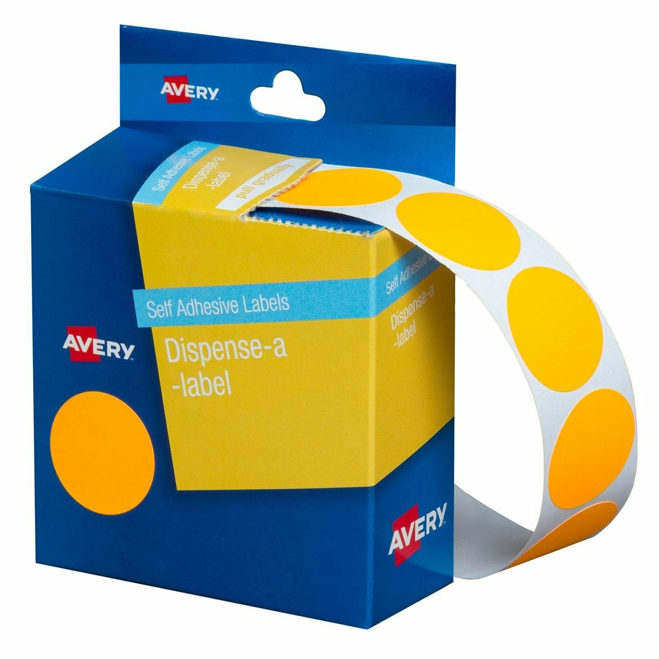 AVERY 937301 FLUORO ORANGE DISPENSER LABELS - CIRCLE 24 MM - 350/PACK