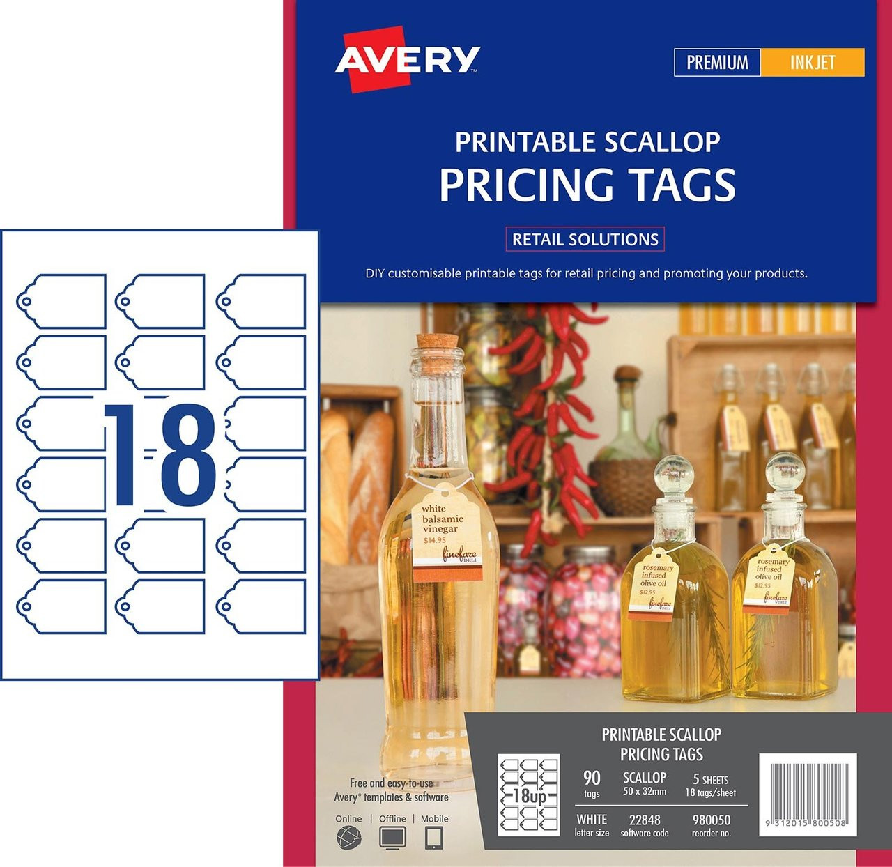 Avery 22848 Printable Scallop Pricing Tags | Mega Office Supplies