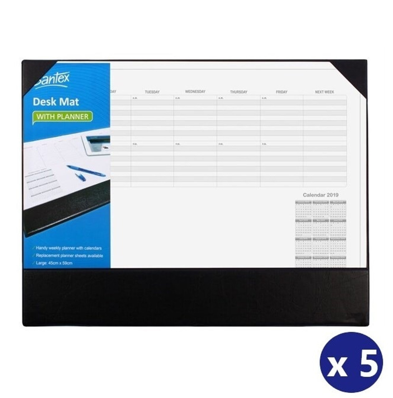 Bantex 100401048 Desk Mat Weekly Planner With Calendar Large