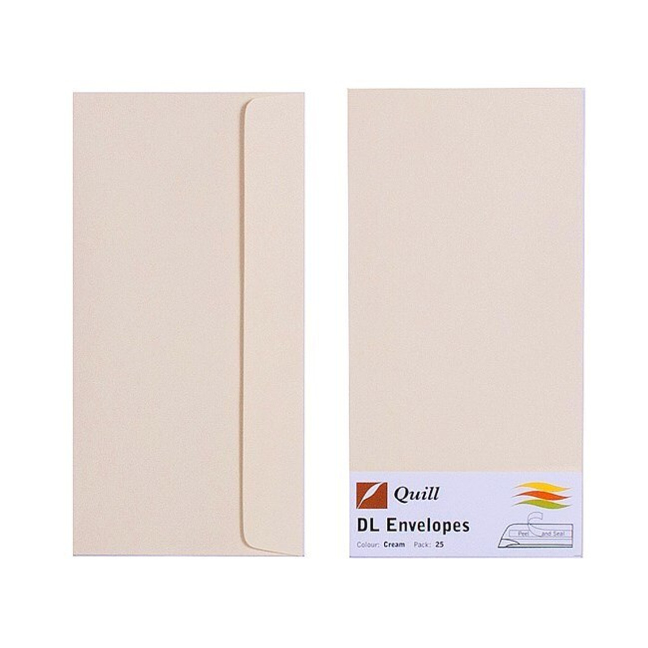 Quill 100850273 Envelope 80Gsm Dl Pack 25 Cream Mega Office Supplies