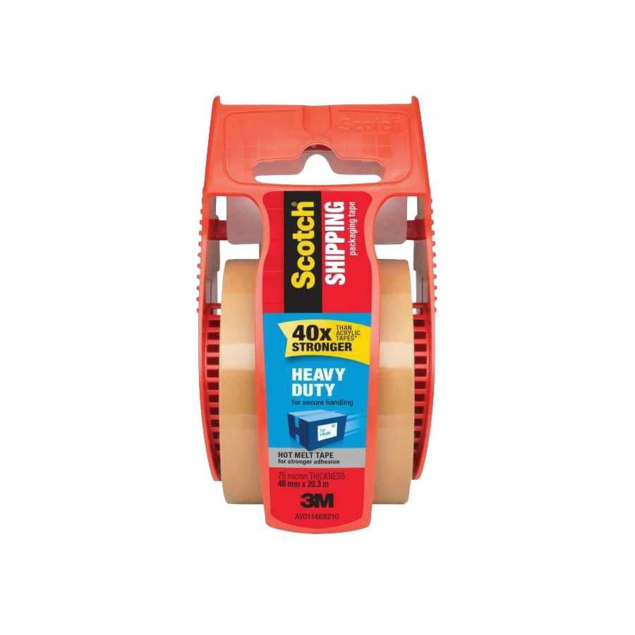 Scotch 143 Heavy Duty Shipping Packaging Tape 48mm x 20.3m Tan Pack 6