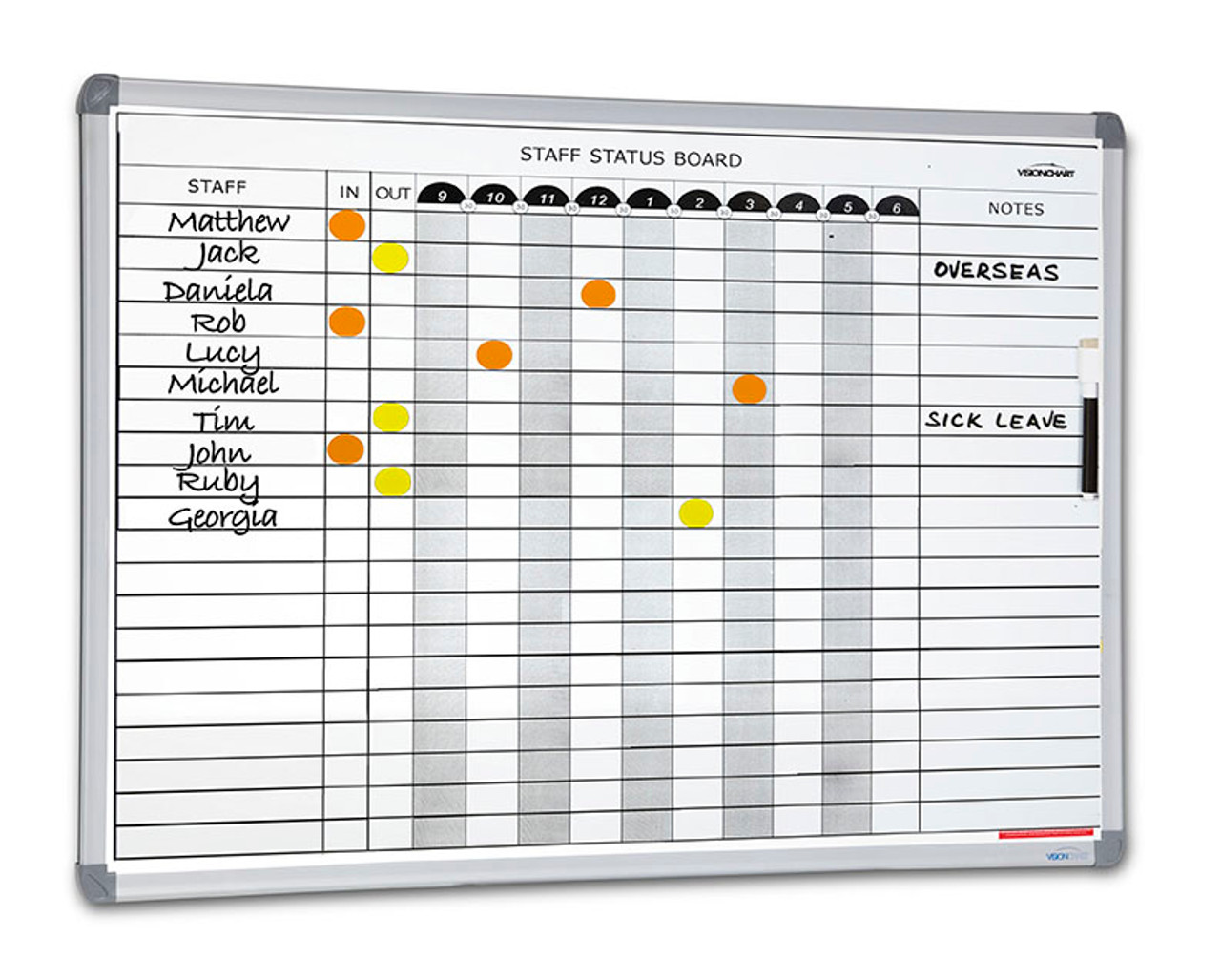 Visionchart Vsb020 Staff Status Board 20 Name Board 527 X 615mm It S A Mega Thing