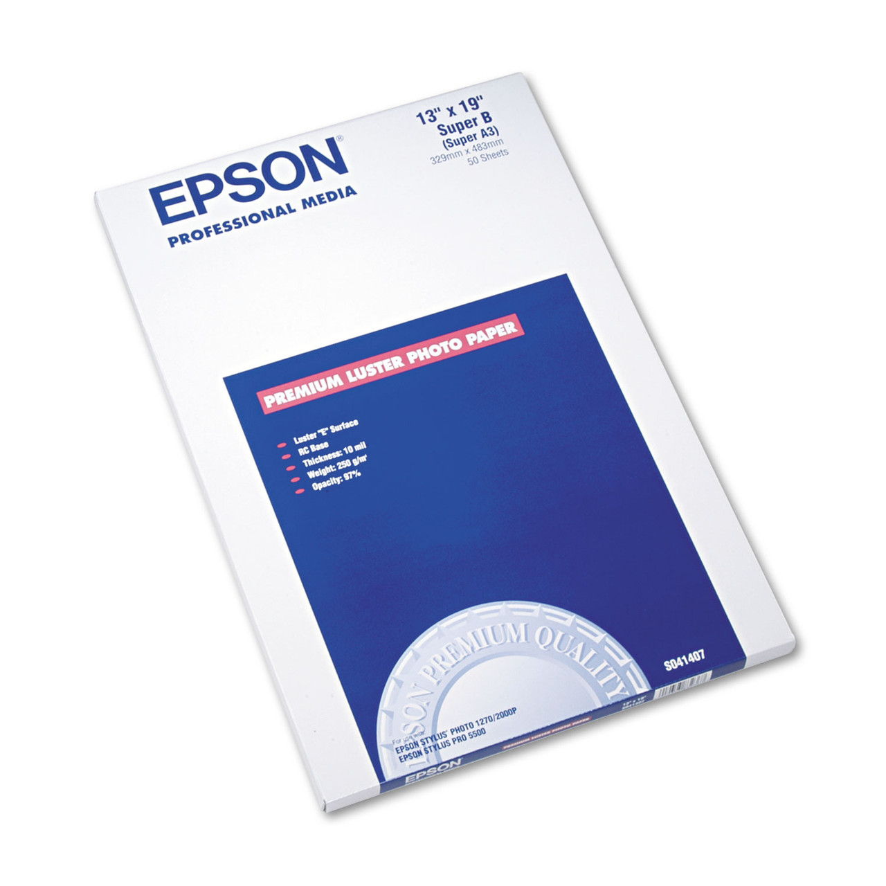 Epson C13S041407 Fine Art Paper Signature Worthy Premium Luster A3+ 250gsm  Pack 50 Sheets Mega Office Supplies