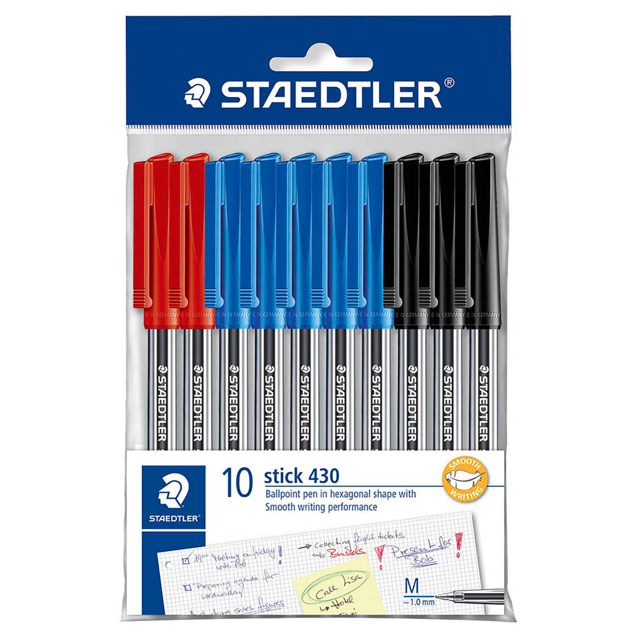 Staedtler 432 Ballpoint Pens - 10 Assorted Colours