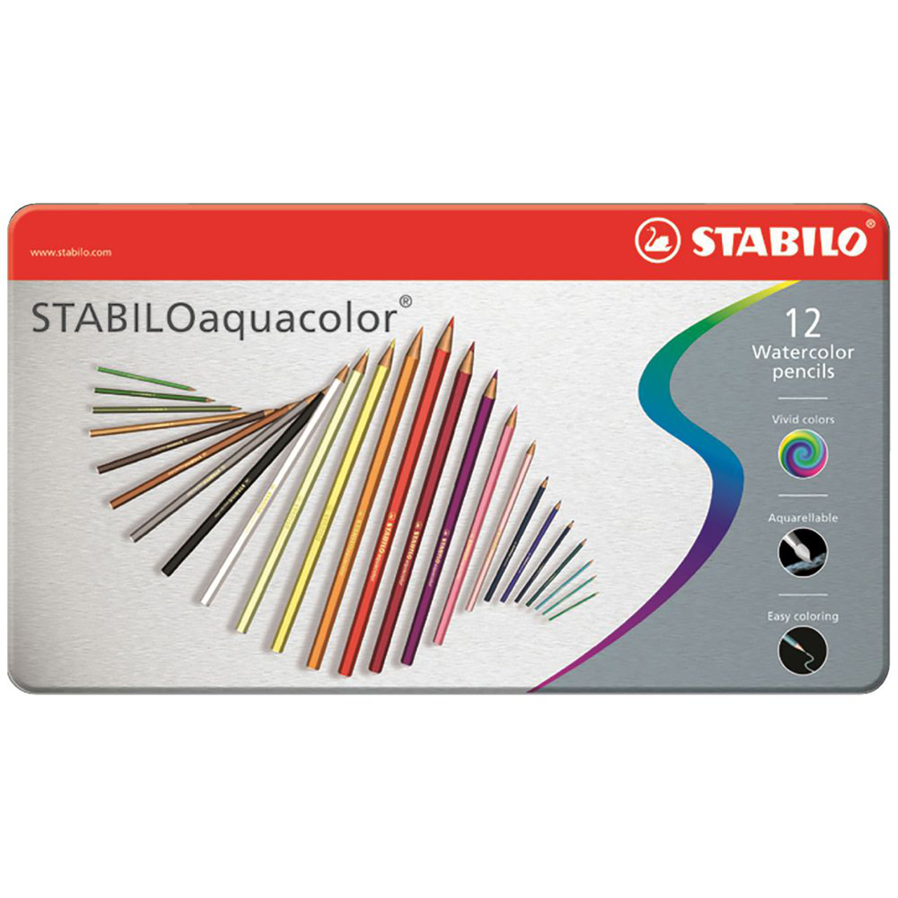 Stabilo Aquacolour Water Soluble Pencil Crayons Set Of 12