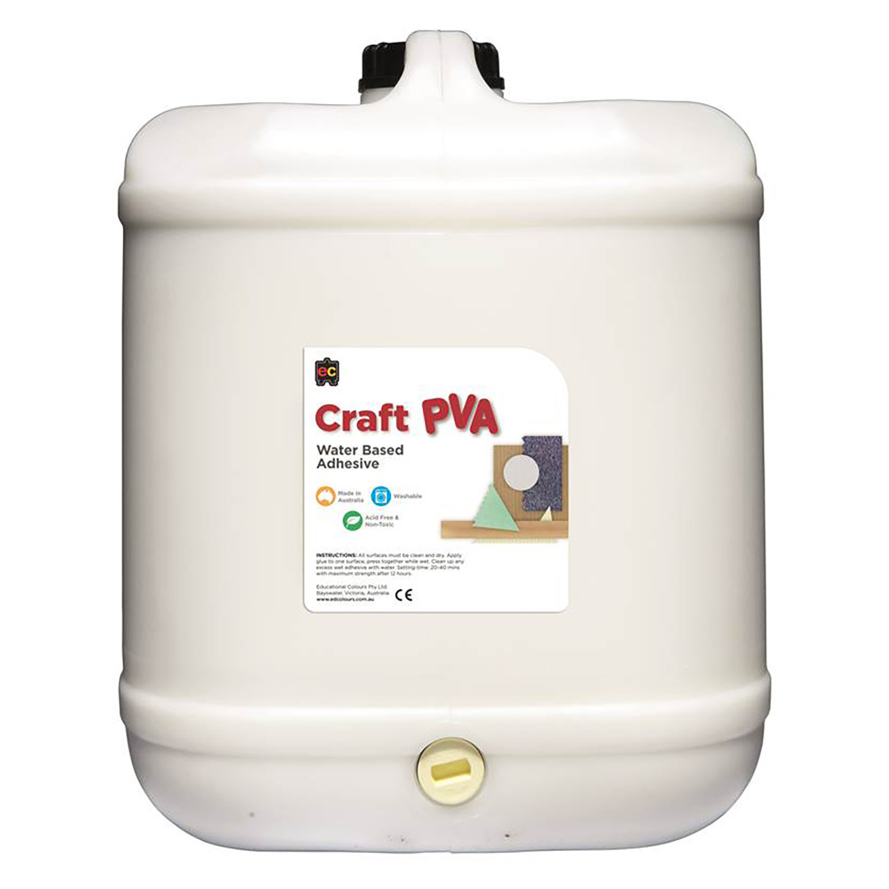 Craft PVA Water Based Adhesive 20L Educational Colours Mega Office Supplies