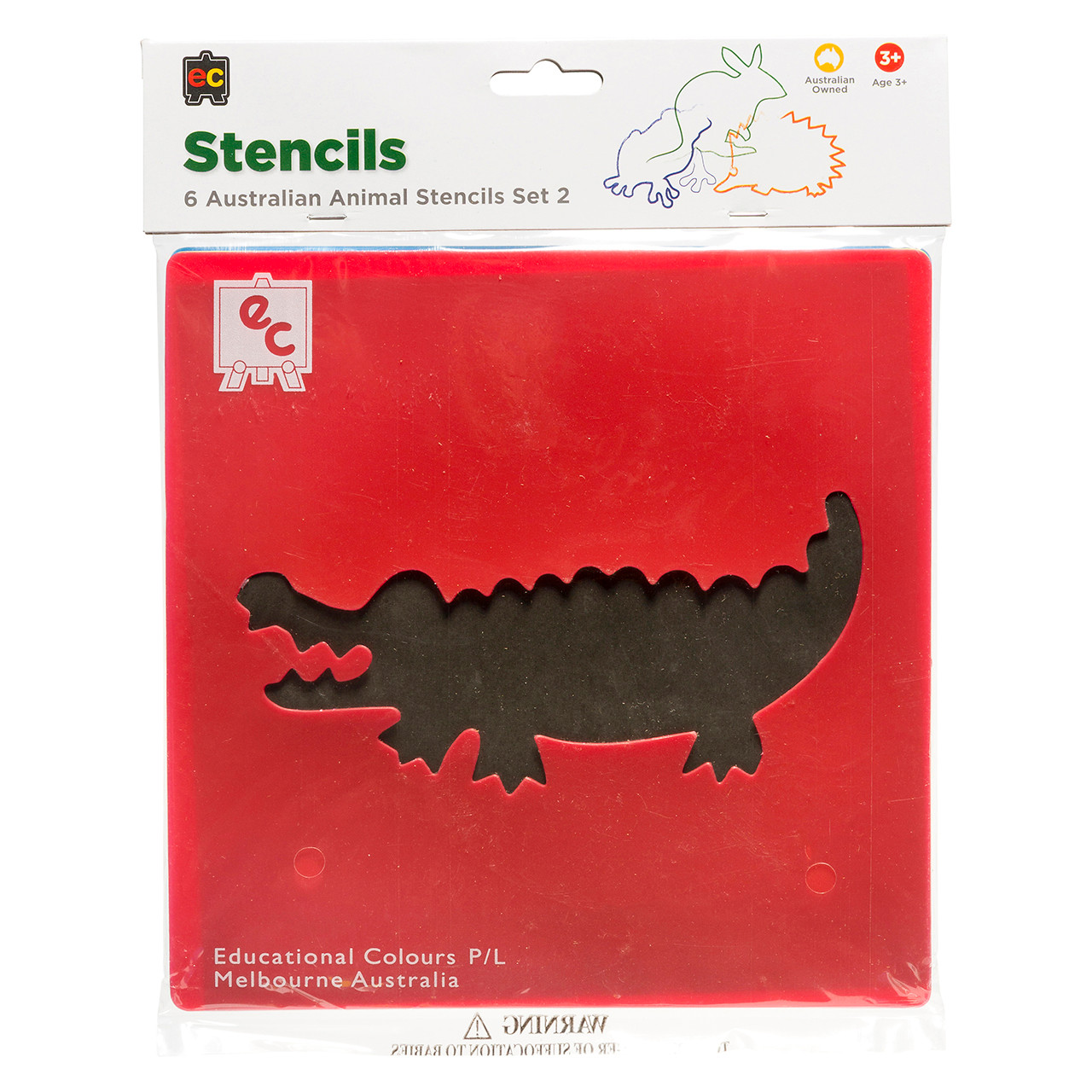 Australian Animals Stencil Series 2 Set of 6 Educational Colours