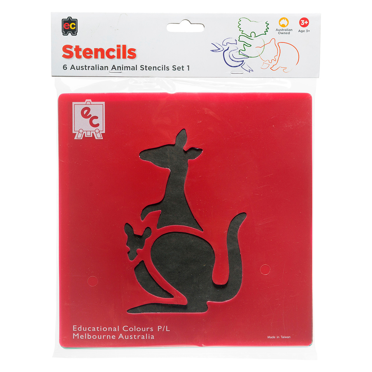 Australian Animals Stencil Series 1 Set of 6 Educational Colours