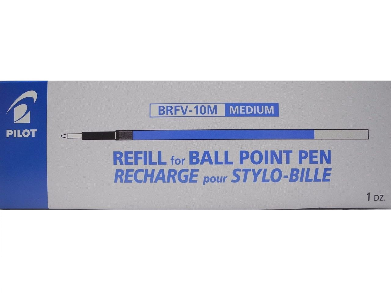 PILOT BRFV-10M-L Acroball Refill Medium Blue Box of 12