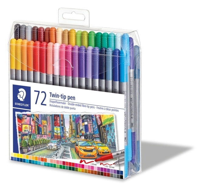 Staedtler 3200 TB72 Twin-Tip Fibre-Tip Pens Wallet 72