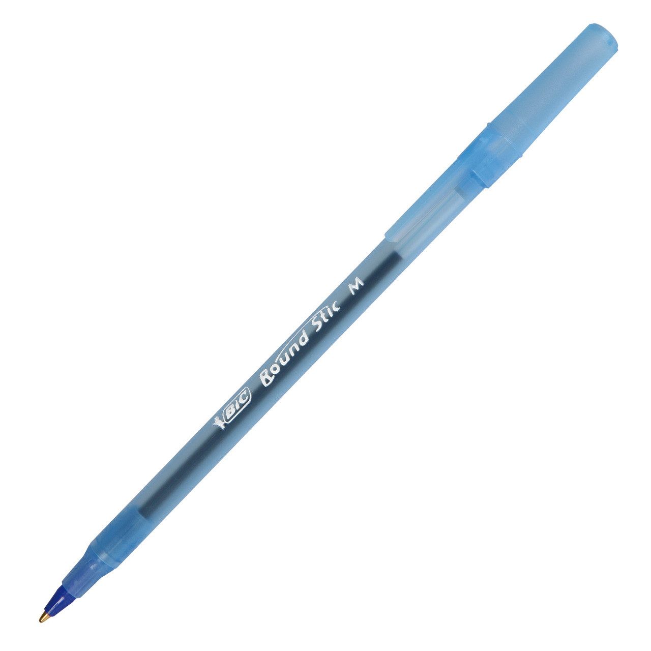 Bic Round Stic Ballpoint Pen Medium 1mm Blue Box Of 12 Pens