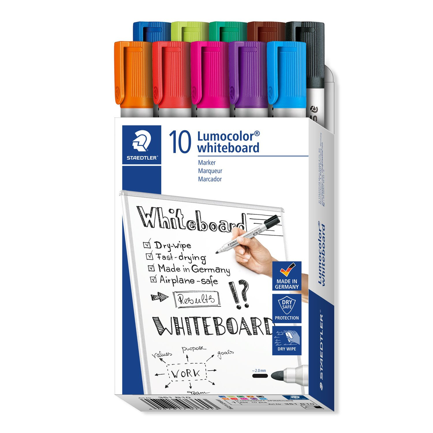 Staedtler 351 B10 Bullet Tip Whiteboard Marker Box 10