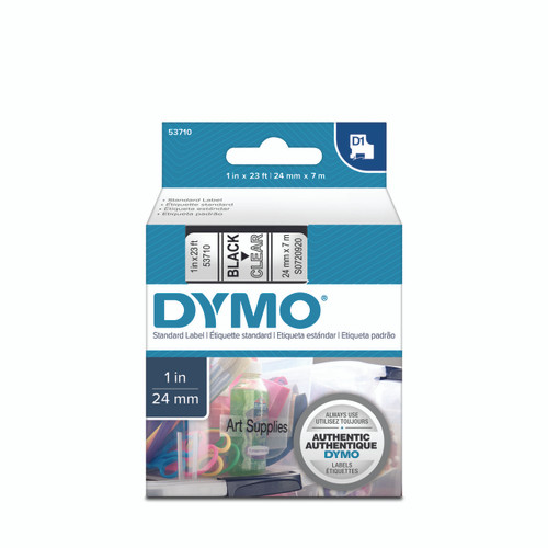 Dymo 1978364 D1 Permanent Label Tape Black on White 1/2 12mm