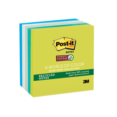 Post-it Super Sticky Notes, 76mm x 76mm, Ultra Yellow, 6 Pads, 90 Sheets  per pad