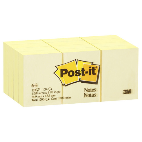 Post-it 70016043476 Notes 653 36x48mm Canary Yellow - 12 Pads/Pack | Its A Mega Thing
