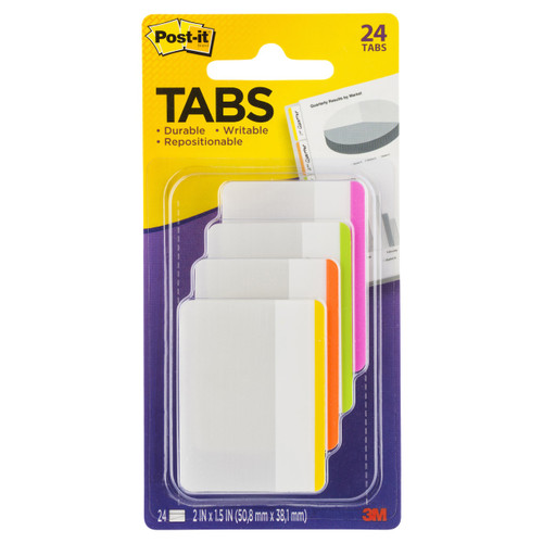 Post-it 70071496700 Lined Tabs 686F-1BB 50x38mm Assorted Bright Colours - 6/Colour, 24/Pack | Its A Mega Thing