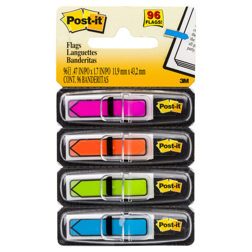Post-it 70071351384 Arrow Flags 684-ARR4 12x45mm Assorted Bright Colours - 24/Colour, 96/Pack | Its A Mega Thing