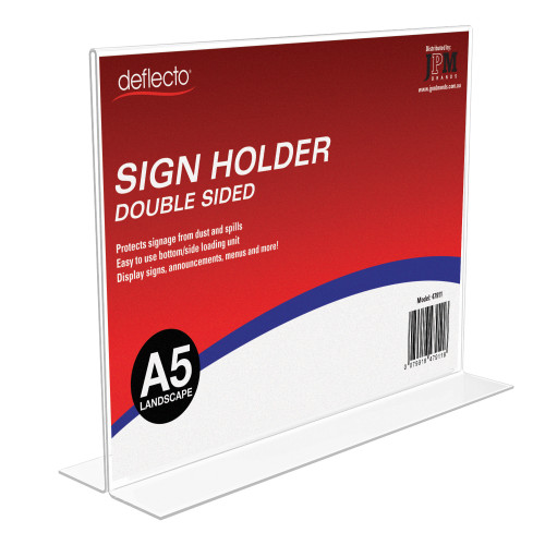 Deflect-O Classic Image Double Sided Sign Holder, Clear - 5X7