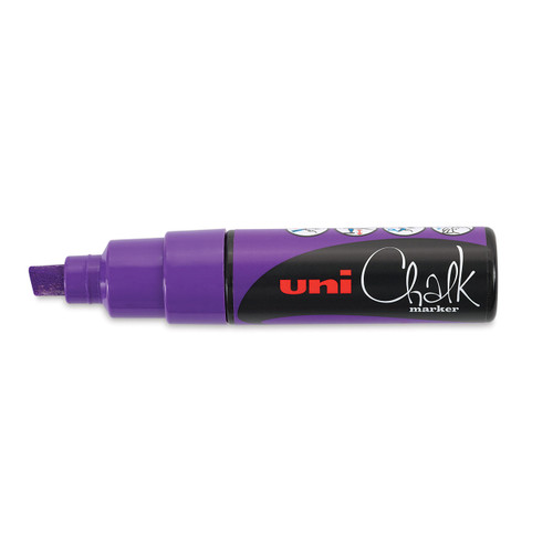 uni Chalk Markers, PWE-8k Metallic Broad Tip Marker - Assorted Color, 8 Pack