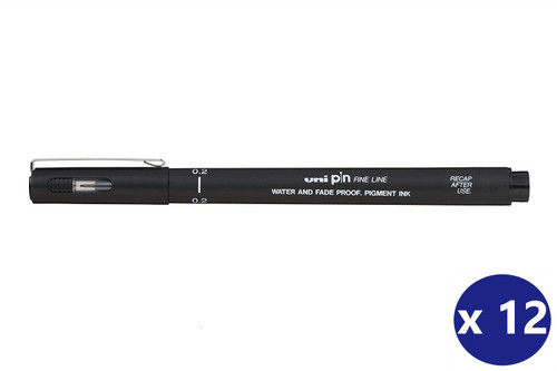 Uni Pin Pen - Pigment Ink - Size 08 - 0.8 mm - Black