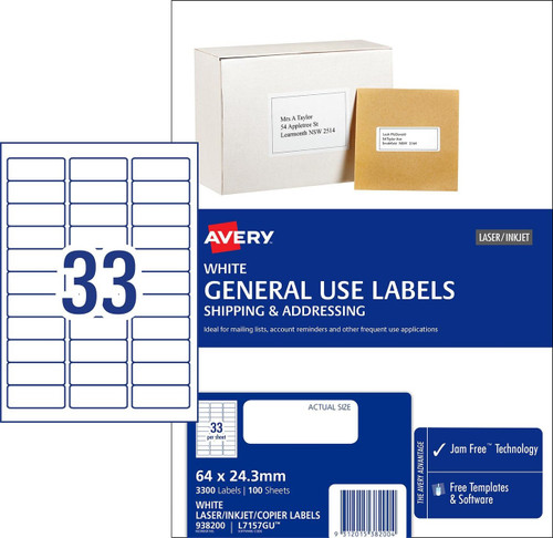 Avery 938210 White General Use Labels L7161gu 2400 Labels Per Pack 18up It S A Mega Thing