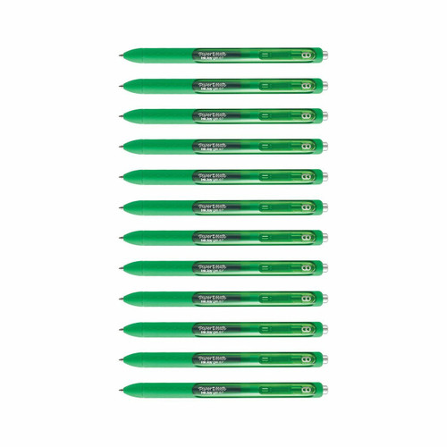 Paper Mate #1953517 InkJoy Retractable Gel Pen 0.7mm Green in a Box of 12