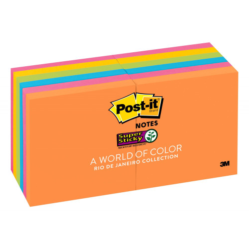 3M 6845-SSPL Rio Coloured Post-it Super Sticky Notes - 4 Pads Pack