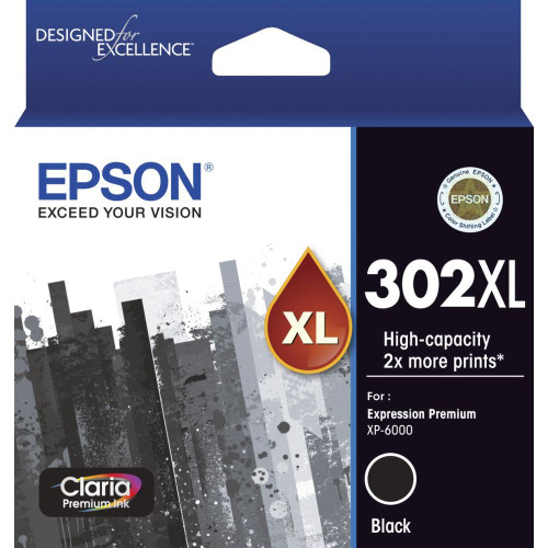 Epson C13T01X192 302Xl High Yield Ink Cartridge Claria Premium Black | Its A Mega Thing