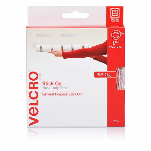 VELCRO Brand 25mm x 1m Black Heavy Duty Stick On Tape - Bunnings