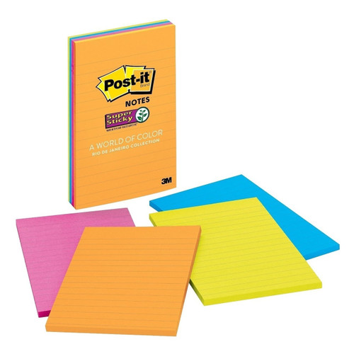 Post-it Super Sticky Notes 675-6SSAN, 4 in x 4 in (101 mm x 101 mm) Marrakesh Collection