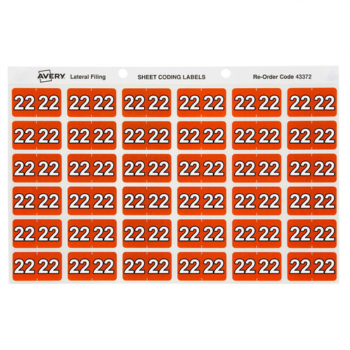 Avery #43371 21 Side Tab Year 2021 Code Label 25x38mm 180 ...