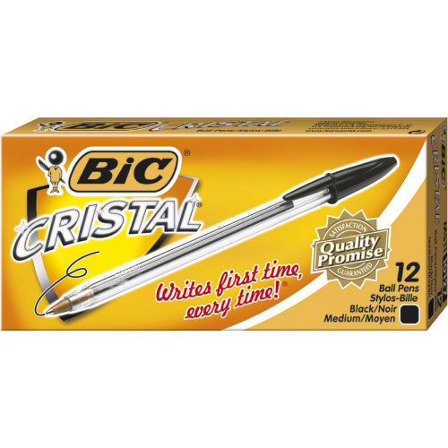 BIC Cristal Ballpoint Pens Medium Green Box 12