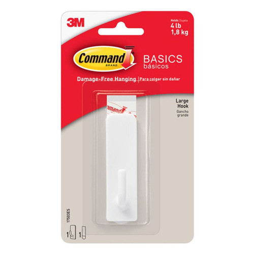 Command 17502 3 Pack Basic Hook Small (up to 225g) White