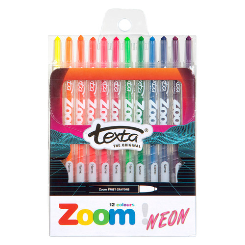 Texta #49875 Zoom Twist Crayons Assorted Pack of 12