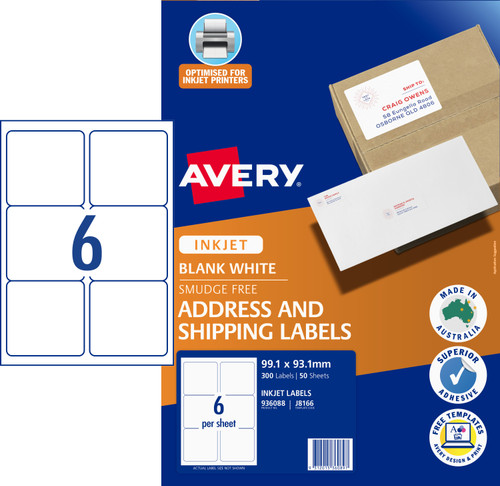 Avery inkjet labels j8162 template
