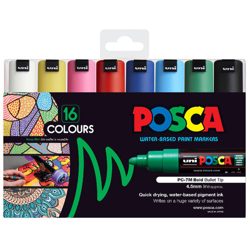 Uni POSCA Marker Pen PC-1MR Ultra-fine Collection Box of 16 Assorted NEW on  Market 
