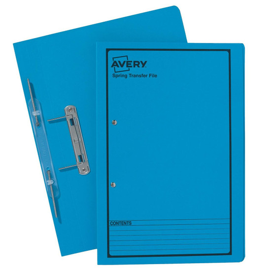 AVERY 86824 BLUE SPRING TRANSFER FILE - BLACK PRINT - FOOLSCAP - 25/PACK