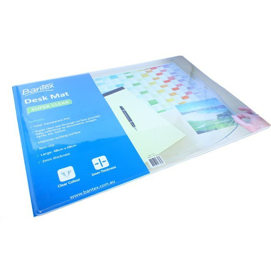 Bantex 100851696 Desk Mat Super Clear Transparent Pvc Large 650 X