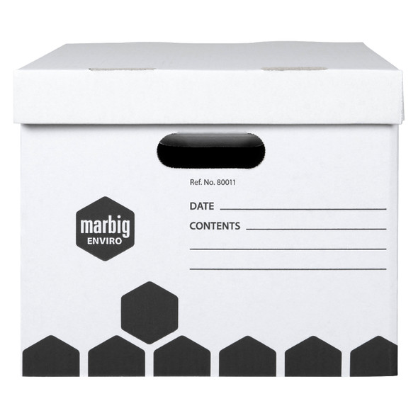 Marbig Quickfold Archive Box with Lid White Box of 15